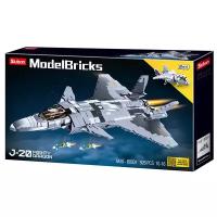 Конструктор SLUBAN Model Bricks M38-B0931 Истребитель Mighty Dragon J-20, 926 дет