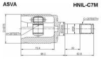 Шрус внутренний левый 28x35x25 Asva HNILC7M Honda: 44310-SAA-J00 44310-S5A-300 44310-S5A-J00 Honda Civic Vii Hatchback