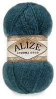 Пряжа Alize Angora Gold (Ангора Голд) - 1 моток 17 петроль 20% шерсть, 80% акрил 550м/100г