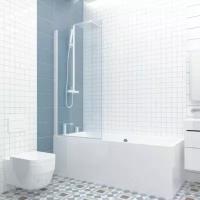 Шторка на ванну GWMPKB020P601 65x150 см, профиль белый матовый, цвет стекла бесцветный, стекло закаленное 6 мм