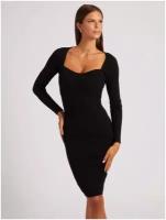 Платье-свитер GUESS, повседневное, прилегающее, до колена, размер S, черный