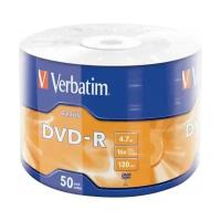 Verbatim Диск Диски DVD-R 4.7Gb, 16-x Data Life 50 шт 43791