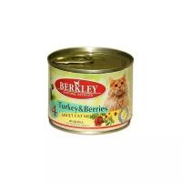 Berkley 200г №4 Adult Cat Индейка+лесные ягоды, консервы для кошек Арт.76499/20114