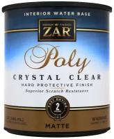 ZAR Interior Water Base Poly Crystal Clear бесцветный, матовая, 0.985 л