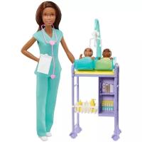 Набор игровой Barbie DHB63, GKH24 Кем быть? Детский доктор Брюнетка