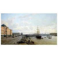 Репродукция на холсте Набережная Невы (Embankment of the Neva) №2 Верещагин Петр 71см. x 40см