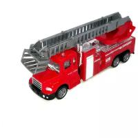 Машинка игрушка пожарная служба 16см с инерционным механизмом металл