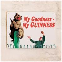 дел Табличка для бара Guinness Bear, металл, 30Х40 см