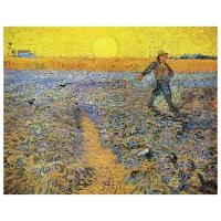 Репродукция на холсте Сеятель 4 (The Sower 4) Ван Гог Винсент 38см. x 30см