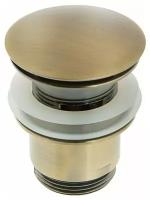 Донный клапан для раковины с переливом Frap F60-4, цвет бронза
