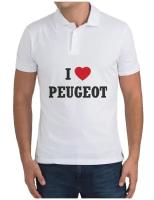 Рубашка- поло CoolPodarok Авто. I love Peugeot