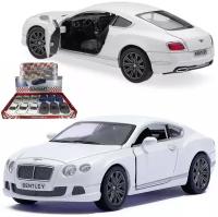 Металлическая машинка Kinsmart 1:38 «2012 Bentley Continental GT Speed» KT5369D, инерционная / Белый