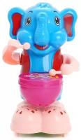 Развивающая игрушка Сима-ленд Игрушка музыкальная Слон, 7090856, голубой
