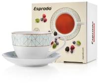 Чайная пара Esprado, 315 мл/14,5 см, фарфор, Mosaica Mint, Es