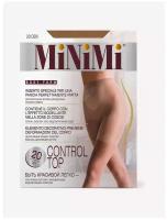 Колготки MiNiMi Control Top, 20 den, с ластовицей, утягивающие, с шортиками, размер 3, бежевый