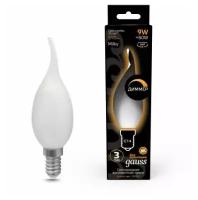 Светодиодная лампа Gauss Filament Свеча на ветру 9W 590lm 3000К Е14 milky диммируемая LED