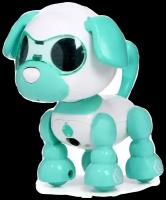 Животные ZABIAKA Робот-собака «Умный дружок», интерактивный, звук, свет, цвет бирюзовый