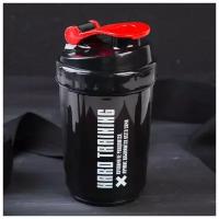Шейкер Командор «Тяжёлая тренировка», с чашей под протеин, объем 500 мл, цвет черный, красный