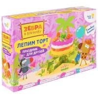 Пластилин Genio Kids Лепим торт с Зеброй в клеточку, TA1702L