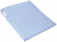 Папка с 60 прозрачными вкладышами Бюрократ Gems GEM60AZURE A4 пластик 0.7мм торцовый карман с бумажной вставкой голубой топаз