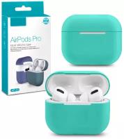 Чехол силиконовый для наушников AirPods Pro ЭирПодс Про Премиум класса Mint Diamond / Ультратонкий (Мятный)