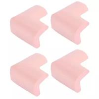 Защитные мягкие уголки для мебели 4 шт розовые Г-профиль