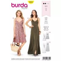 Выкройка Burda 6344 - платье с цветочным принтом, вечернее платье