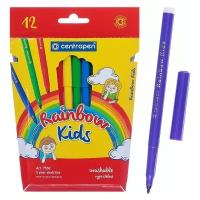 Centropen Фломастеры 12 цветов, Centropen 7550/12 Rainbow Kids, картонная упаковка, европодвес