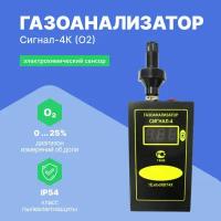 Газоанализатор Сигнал-4К (O2) (Электрохимический сенсор) С поверкой