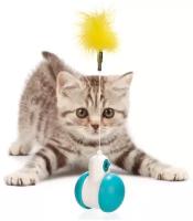 Интерактивная игрушка для кошек, неваляшка для животных, кисточка, шарик с кошачьей мятой, дразнилка
