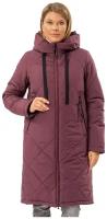 NortFolk Пальто женское пуховое зима 621280N20N/ Куртка женская зимняя стеганная цвет бордовый размер 54