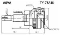 Шрус наружный 23x58x26 Asva TY77A48 Toyota: 43410-47020 43420-47020 Toyota Prius Наклонная Задняя Часть (Nhw20_)