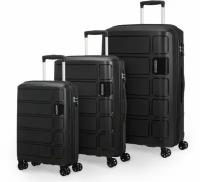 Комплект чемоданов American Tourister, 3 шт., полипропилен, водонепроницаемый, ребра жесткости