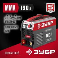 Сварочный аппарат инверторного типа ЗУБР МАСТЕР СА-190К, MMA