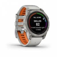 Часы Garmin FENIX 7 PRO Sapphire Solar 010-02777-21 титановый серый с серо-оранжевым ремешком 2023