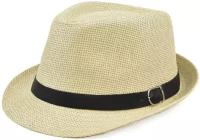 Шляпа летняя соломенная унисекс/мужская/женская, цвет бежевый, размер 58