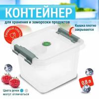 Контейнер ElfPlast Grand 0.8 л, ручки микс, прозрачный