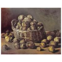 Репродукция на холсте Натюрморт с корзиной картофеля (Still Life With A Basket Of Potatoes) Ван Гог Винсент 39см. x 30см