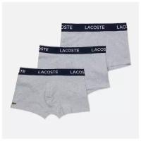 Комплект мужских трусов Lacoste 3-Pack Boxer Casual серый, Размер XXL
