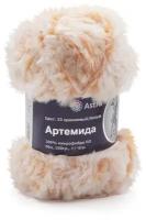 Пряжа Astra Premium 'Артемида' 100гр. 60м (100% микрофибра ПЛ) (23 оранжевый/белый), 3 шт