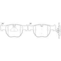 Дисковые тормозные колодки передние NIBK PN0334 для Land Rover Range Rover (4 шт.)