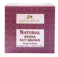 Natural Henna NUT BROWN, Indian Khadi (Натуральная Хна для волос орехово-коричневая, Индиан Кхади), 100 г
