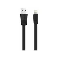 Кабель USB - Apple 8 pin HOCO X9, 1 м, плоский, 2.1 A, силикон, черный