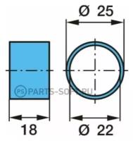 Втулка шпильки центральная двускатных осей оцинк 22x25x20 BPW