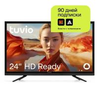 24” Телевизор Tuvio HD-ready DLED на платформе Яндекс.ТВ, STV-24DHBK1R, черный