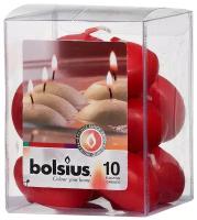 Набор свечей Bolsius Classic плавающие темно-красный 10 шт