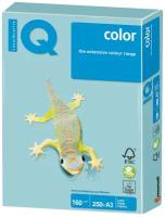 Бумага IQ color, А3, 160 г/м2, 250 л пастель, голубая, MB30