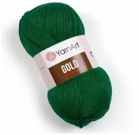 Пряжа для вязания YarnArt Gold (ЯрнАрт Голд) - 1 моток 9049 зеленый с люрексом, блестящая, 92% акрил, 8% металлик, 400 м/100г