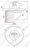 SAT ST-7802A017 Мотор отопителя салона MITSUBISHI LANCER X 07-/OUTLANDER 07-/SUZUKI GRAND VITARA 05-LHD(SUZUKI дораб