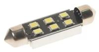 MEGAPOWER M70254W24 лампа T11 (C5W) 24V SV8,5-8, 11*41мм, светодиодная. с обманкой CANbus 6SMD WHITE 6000K MEGAPOWER